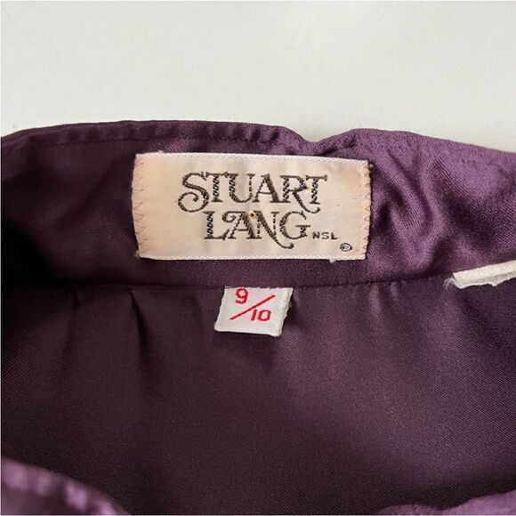 Vintage Purple Satin Blouse - Picture 5 of 9